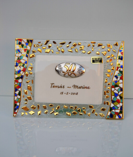 Glass plate Gaudí Modernism 50th Wedding Anniversary